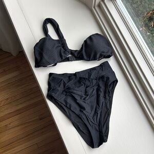 Aerie Black High-Waisted Bikini Set